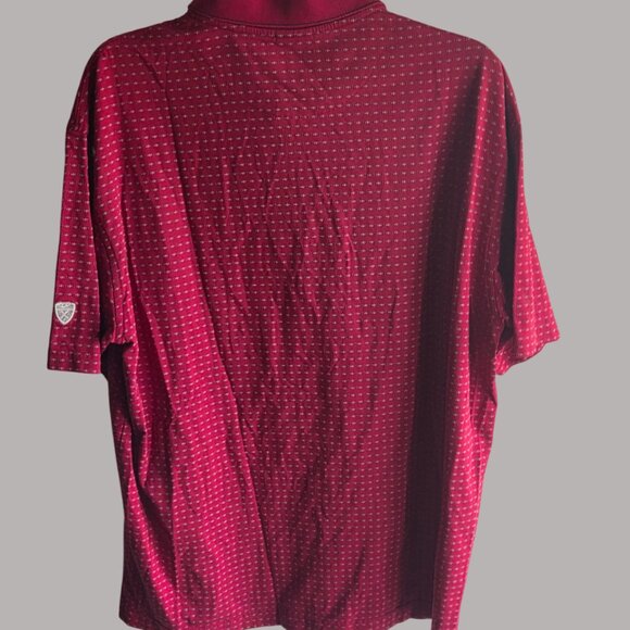 Nike Golf Dri-FIT Men's XL Red White Pattern Polo Shirt Performance - Picture 2 of 6